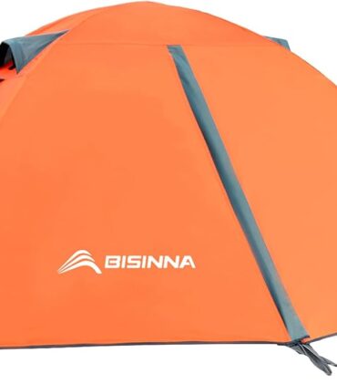 BISINNA 2/4 Person Camping Tent Lightweight Backpacking Tent Waterproof Windproof Two Doors Easy Setup Double Layer Outdoor Tents for Family Camping Hunting Hiking Mountaineering Travel
