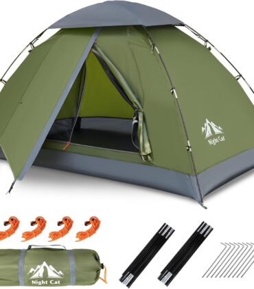 Night Cat Upgraded Backpacking Tents 1 2 Persons Easy Clip Setup Camping Tent Adults Scouts Heavy Rainproof Compact Lightweight