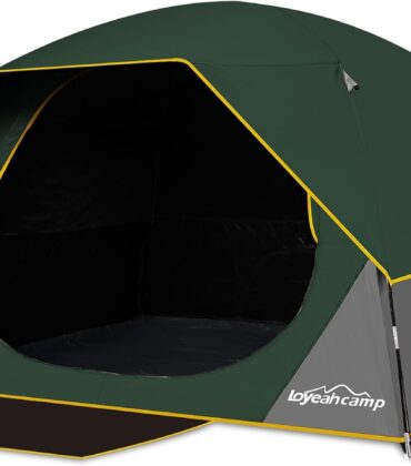 4/6 Person Blackout Camping Tent, Easy Setup Waterproof Family Dome Tent for Camping with Rainfly, Portable Double Layer Large Family Tent for Outdoor Camping&Hiking